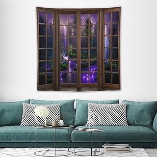 HZOHNAGO Forest Landscape Tapestry Enchanted Forests Dreamy Waterfall Pu...