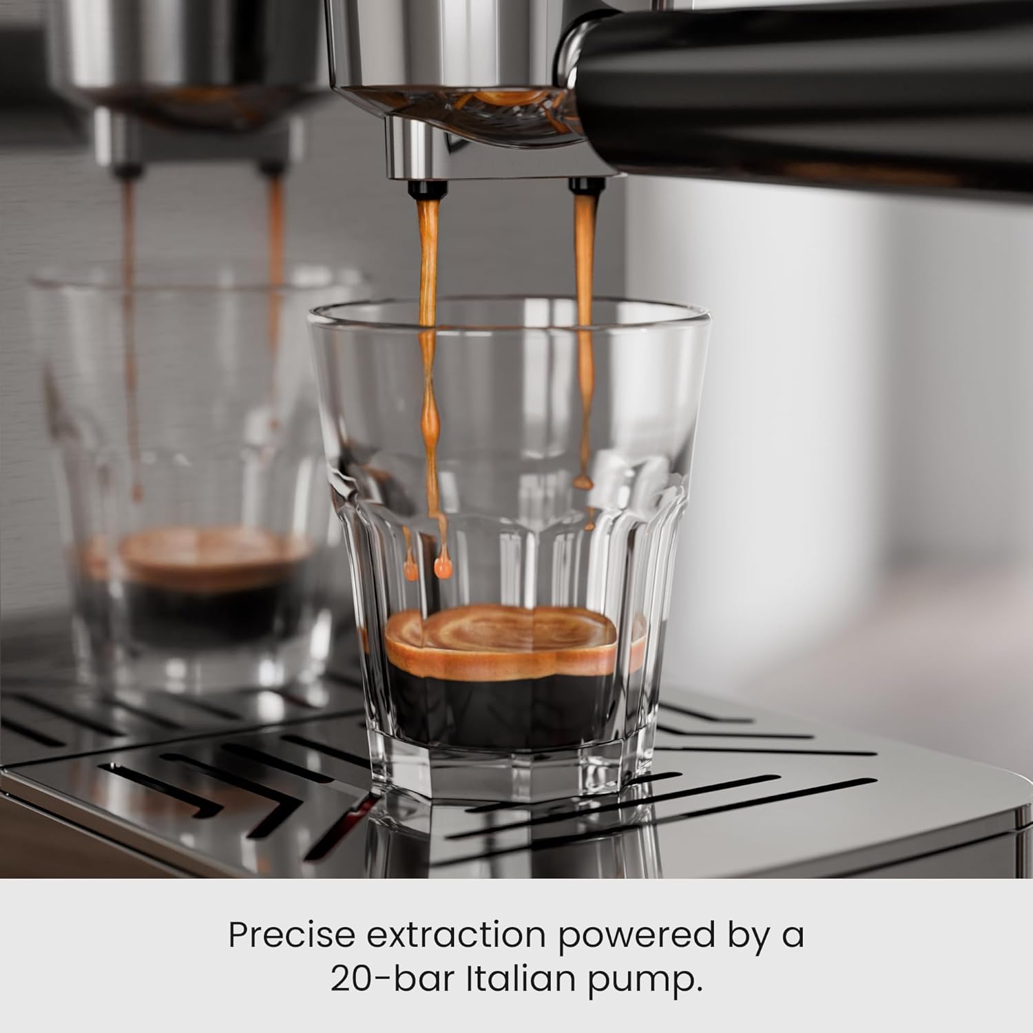 Kismile Espresso Machines with Milk Frother, Professional Espresso Coffee Machines with Removable Water Tank, Cappuccino & Latte Machine with Steam Frother for Home(Stainless Steel)