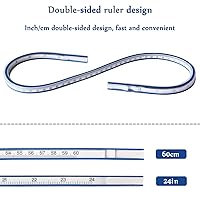 Vista 3 de Regla curva flexible de 2 piezas, 24 pulgadas, ideal para dibujar y coser, azul