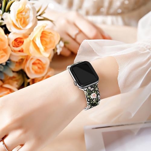 Miniatura 5 de Correa de encaje de flores compatible con Apple Watch Band de 1.575 pulgadas, 1.732 pulgadas, 1.614 pulgadas, 1.772 pulgadas, 1.772 pulgadas, 1.654