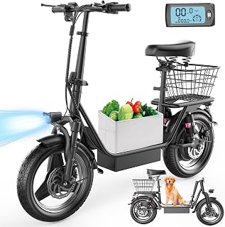 Electric Scooter for Adults, 1000W Peak Motor, Up to 25 MPH 30 Miles, Electric Scooter with Seat, Multiple Suspension, Bright Lights, Provides Comfortable and Safe Ride, 14" E Scooter for Commuting