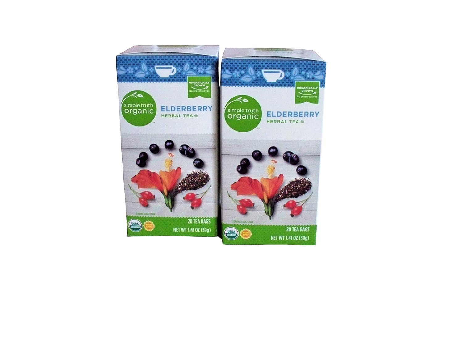 Simple Truth Organic Elderberry Herbal Tea 20 ct (Pack of 2) Health & Household