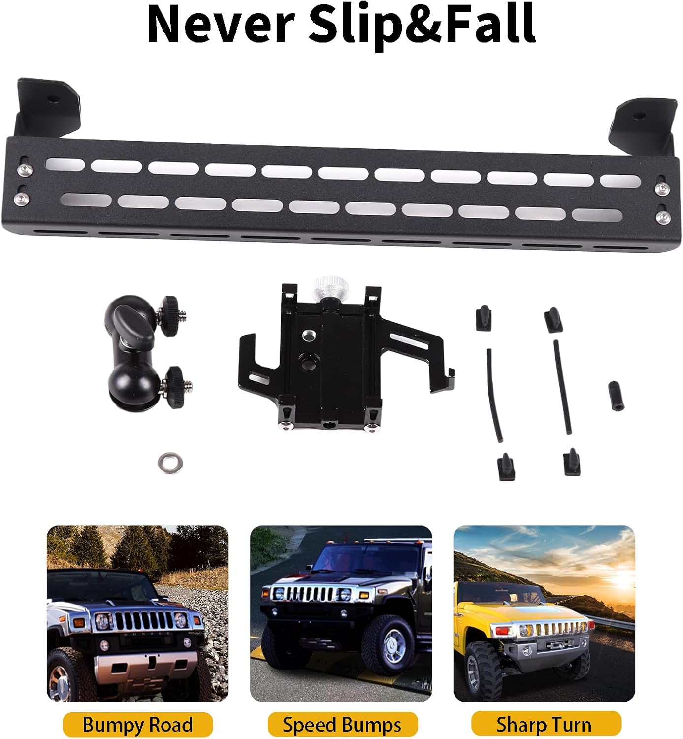 PIUGILH Car Instrument Panel Track Mobile Phone Holder Trim for Hummer H2 2003-2007 Central Control Air Vent Multifunctional Mobile Phone Holder