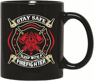 Funny Fire Dept Fireman Gift for Fire Rescue Safety Lovers 11oz 15oz Black Coffee Mug