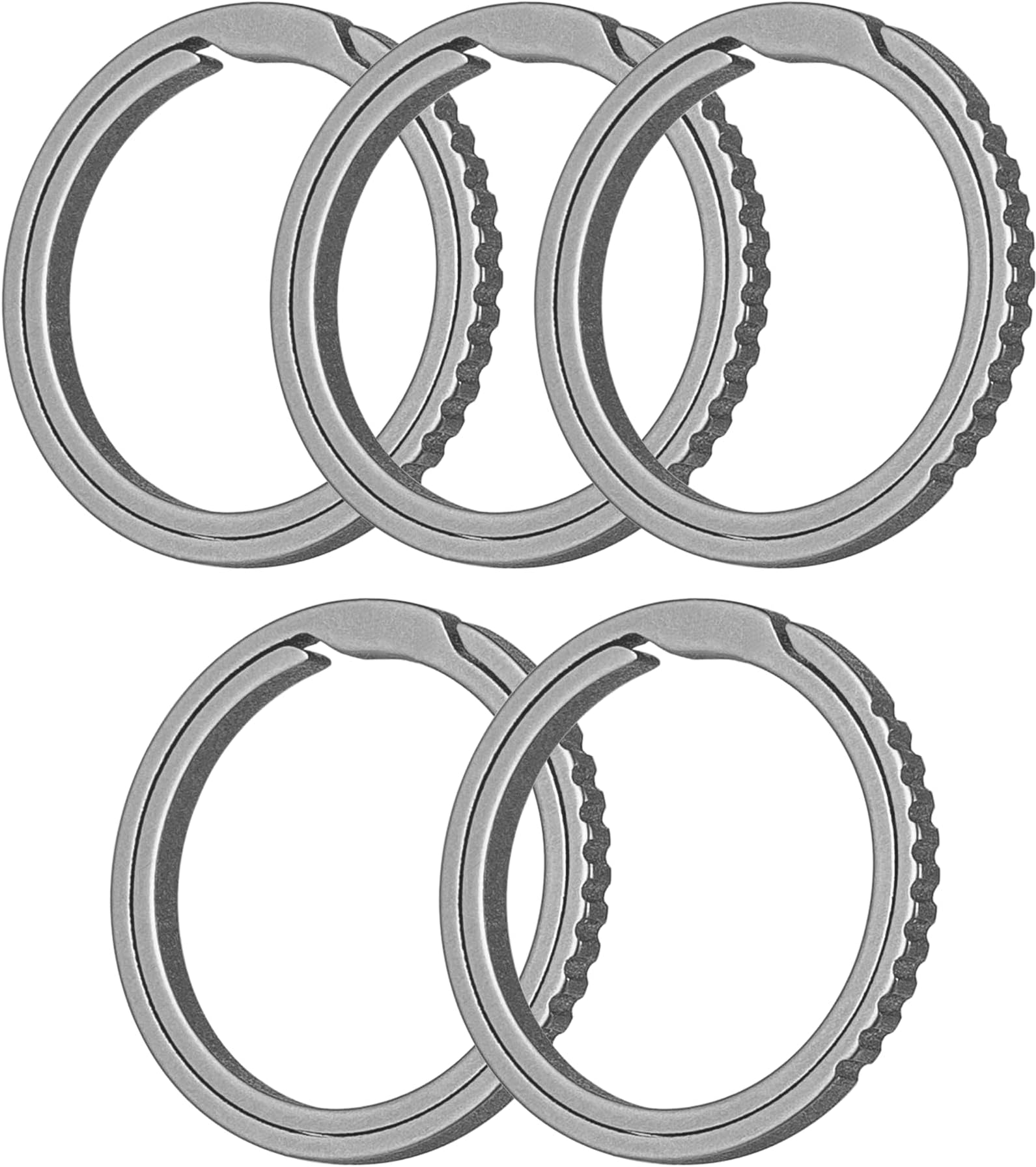 Titanium Keychain Rings, Split Side Pushing Key Rings Heavy Duty Black Key Ring For Key Chain Carabiner Dog Tag Ring
