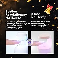 Vista 5 de Beetles Gel Nail Kit Etch-X, Almond Short, 504pcs 12 Sizes Nail tips, with 9 in 1 Nail Glue Mini LED Light, Acrylic Half Matte Tips Press On Nail
