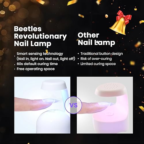 Vista 5 de Beetles Gel Nail Kit Etch-X, Almond Short, 504pcs 12 Sizes Nail tips, with 9 in 1 Nail Glue Mini LED Light, Acrylic Half Matte Tips Press On Nail