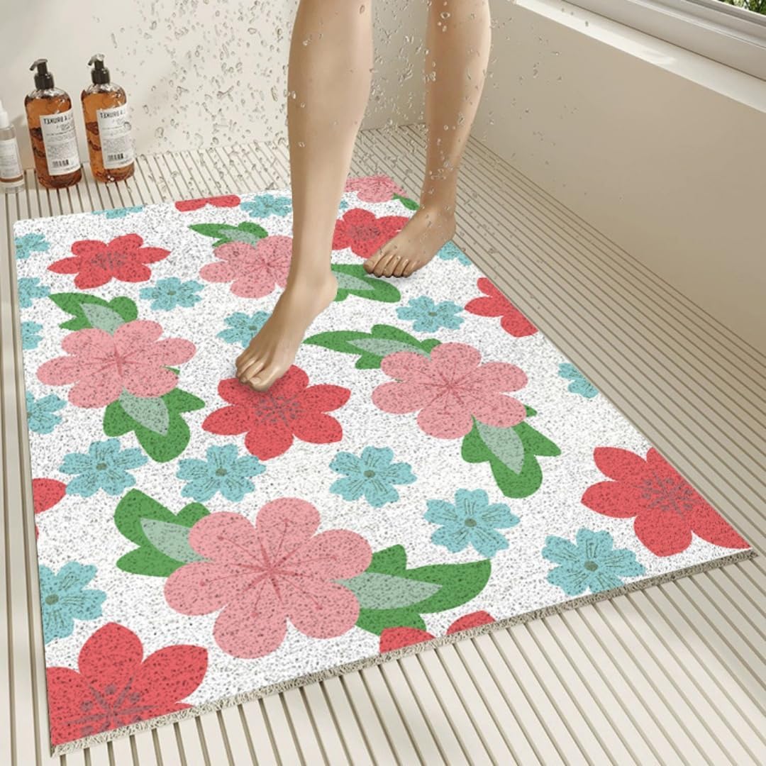 Tappetino Stampato – PVC luffa e rapido(Flowers,45x75cm)