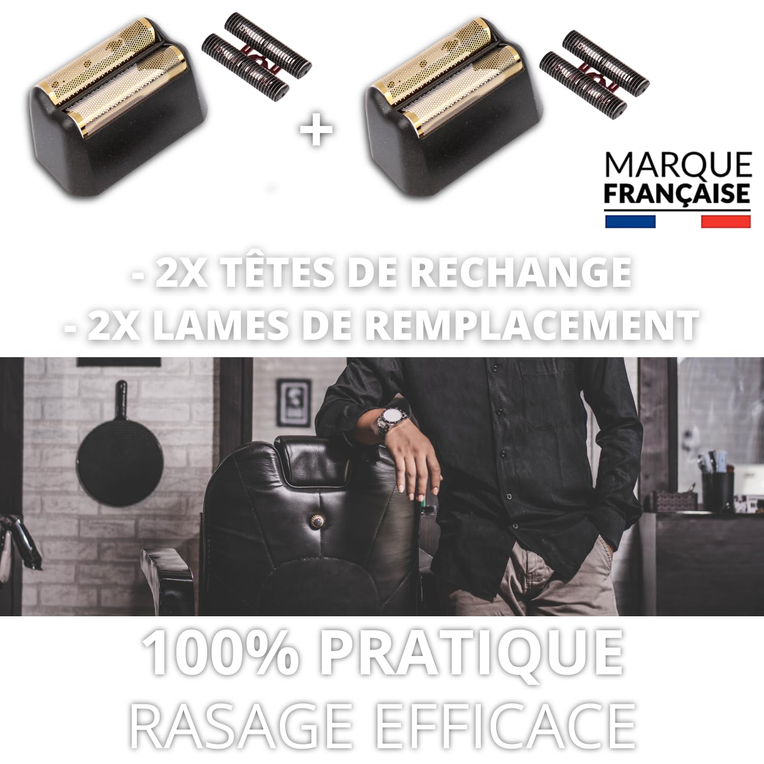 Lame de Rasoir Tete Rechange x2 Lames Compatible avec Wahl Shaver Professionnel 5 Star Series Finale Tondeuse Finition Feuille Remplacement Couteau Pièces Détachées Coiffeur Rasage Homme Cheveux Barbe