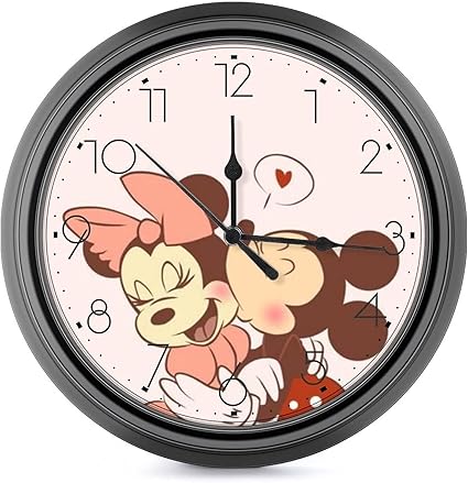 Amazon Co Jp Vsc401 ミッキー ミニー 掛け時計 おしゃれ 北欧 壁掛け時計 静音 自宅 寝室 部屋飾り 贈り物 Evisuk インテリア 大数字 直径24cm 非電波 キャラクター かわいい ホーム キッチン