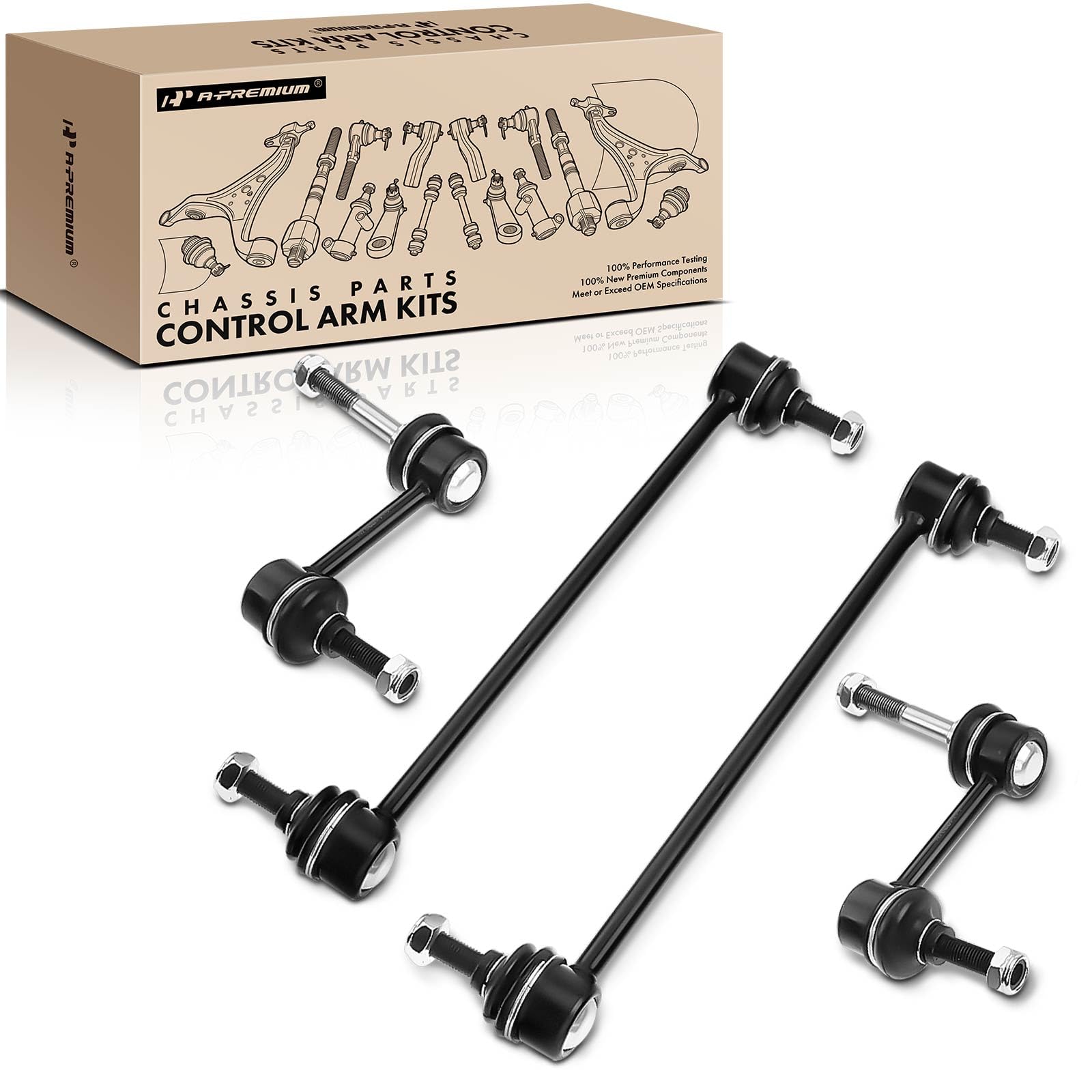 Front & Rear Sway Bar Link Kit For Nissan Murano AWD (2009-2014) - Detroit Axle, 10-Year Warranty