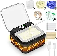 Kit de cera de nariz masculino, kit de depilação de nariz com visor LED ajustável, kit de remoção de pelos de orelha para homens e mulheres, 100 g, cera 70 aplicadores, temperatura constante