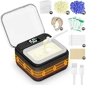 Kit de cera de nariz masculino, kit de depilação de nariz com visor LED ajustável, kit de remoção de pelos de orelha para homens e mulheres, 100 g, cera 70 aplicadores, temperatura constante