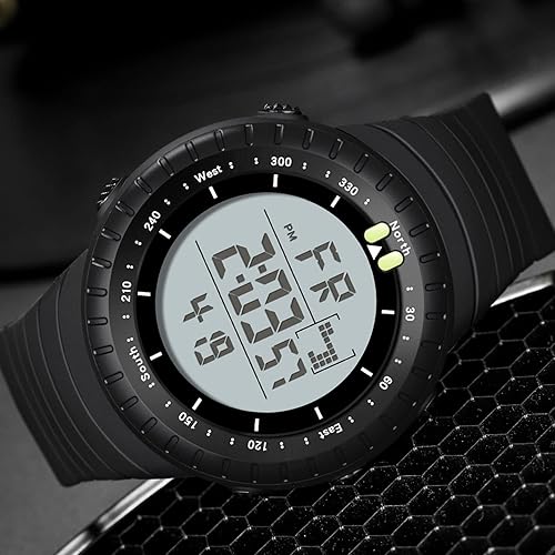 Miniatura 3 de findtime Reloj deportivo digital para hombre, pantalla LED impermeable, reloj militar de cara grande, electrónico resistente con alarma de cronómetro