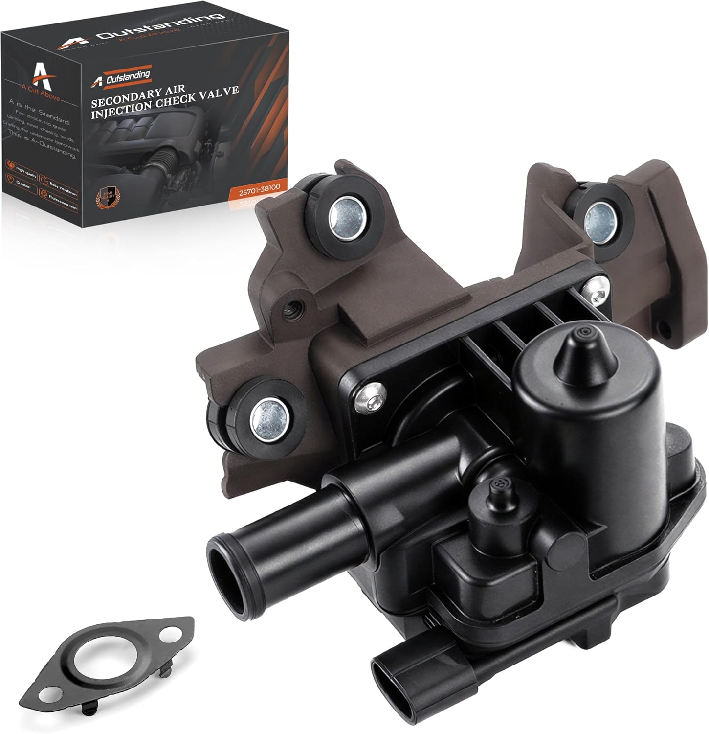 Secondary Air Injection Check Valve Right Side Compatible with Toyota Tundra 2010-2013 & Sequoia 2010-2012, Lexus GX460 2010-2013 Air Pump Check Control Valve Replace# 911-607 25701-38100