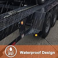 Vista 6 de 10Pcs 2 Inch Round Led Marker Lights, 2 Inch Round Trailer LED Side Marker and Clearance Marker Lights 4 LED Sealed Flush Mount with Rubber Grommets