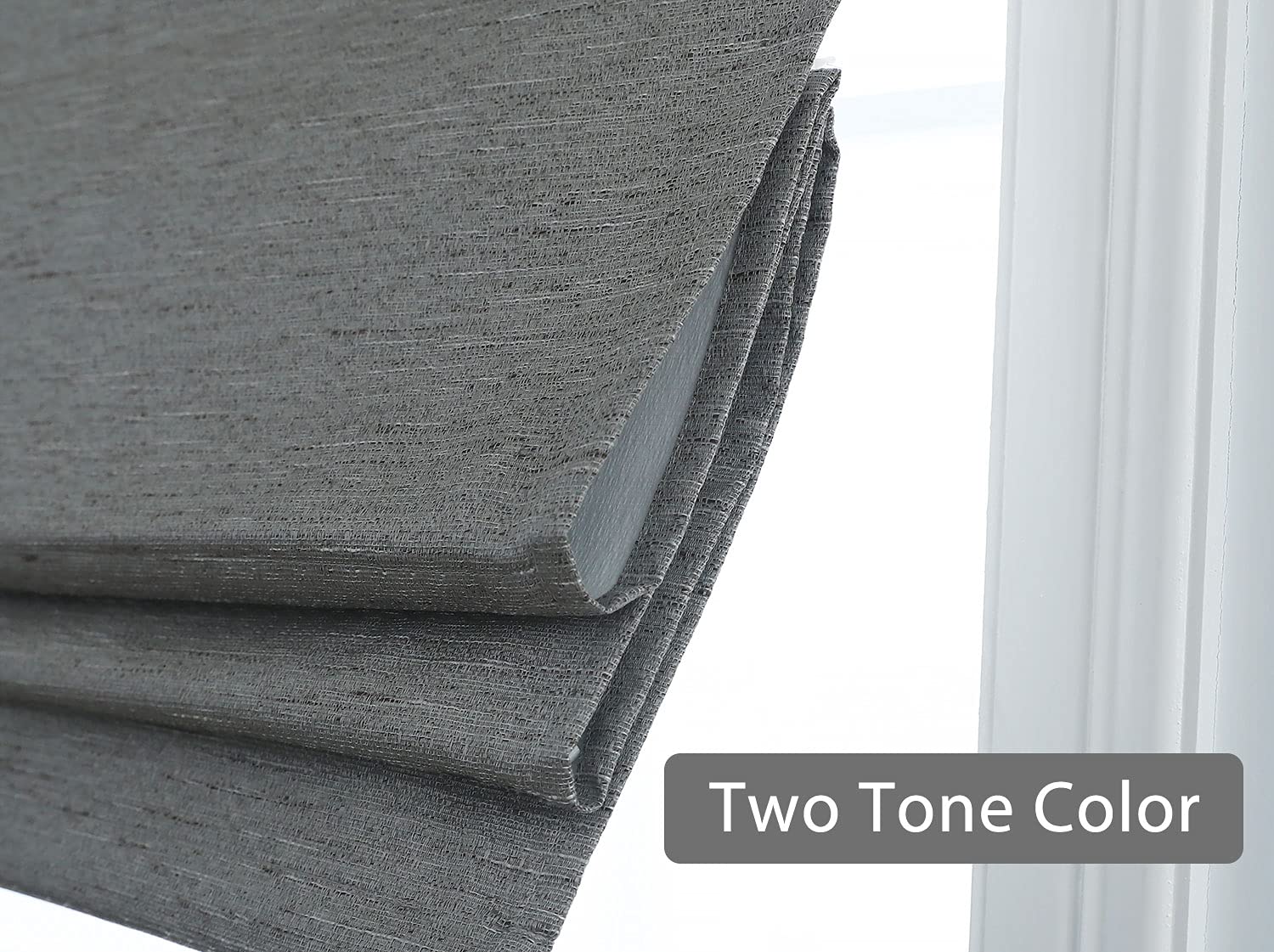 Everyday Celebration Cordless Roman Shades - Room Darkening Window Shades In Ash Grey, 23"W X 64"H - View #2