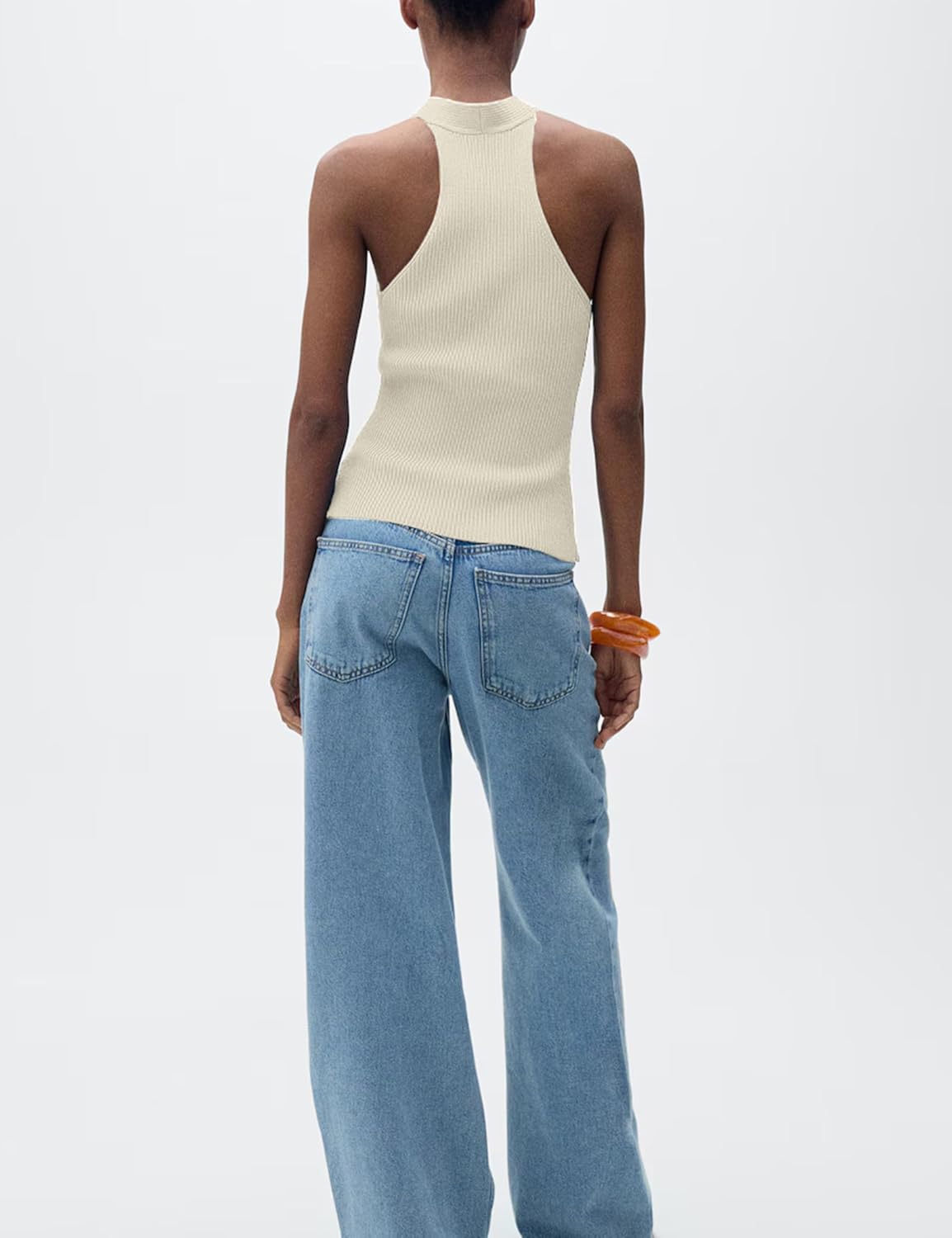 Yeokou Wome Halter Cross StrapTank Summer Knit Sleeveless Pullover Top Casual Lightweight Sweater Vest - Image 8