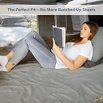Shreem Linen 3/4 Feuilles pleines 48x75, 100% Coton égyptien 4-Piece Ensemble de literie pour camping-car, 10-12" de profondeur RV Matelas, Gris clair
