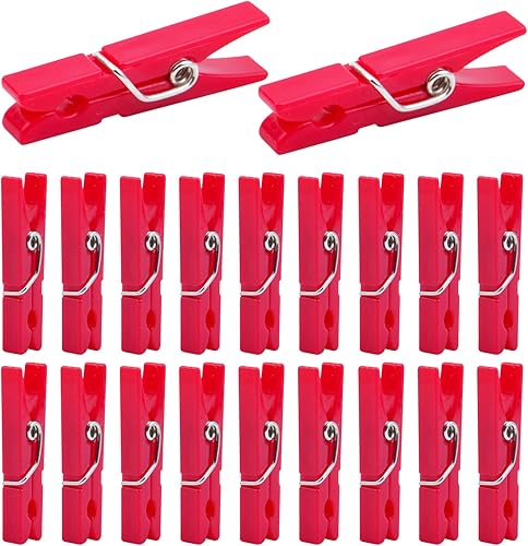 Miniatura 7 de BronaGrand 100 clips de plástico transparente para papel, pinzas para ropa, clips de línea de ropa, clips de fotos