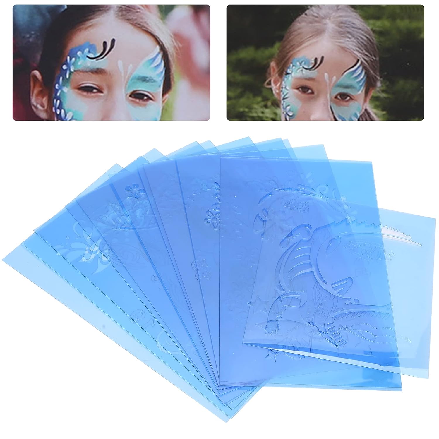 Reusable Face Painting Stencils, Face Paint Templates for Halloween or Children's Birthday Parties, Pet-Friendly Reusable Face Paint Stencils