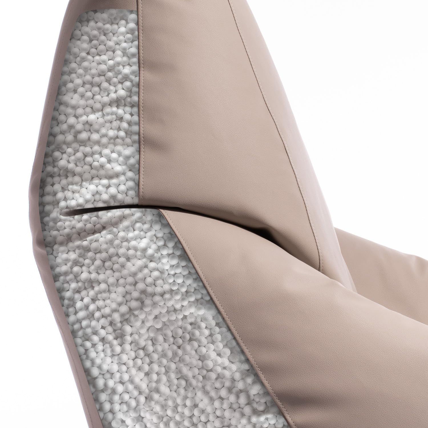 Avalon Puff Poltrona Sacco Grande Bag L Mamba 80x80x125cm - 300 Litri Made in Italy in Finta pelle Imbottito per Ambiente Interno ed Esterno Colore Marrone