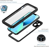 Vista 3 de Lanhiem for iPhone 13 Mini Case, IP68 Waterproof Dustproof Shockproof Cases with Built-in Screen Protector, Full Body Sealed Protective Front and