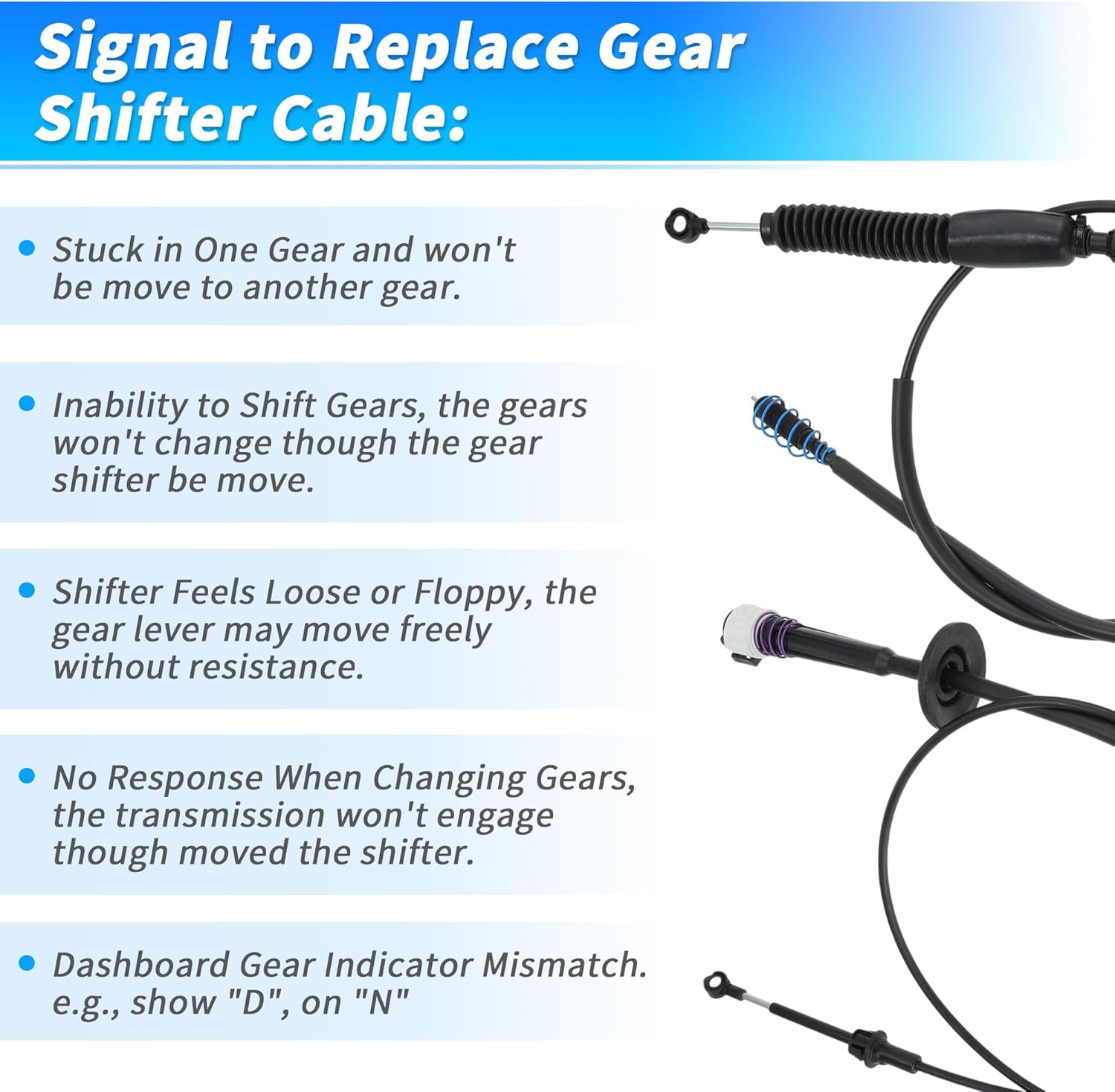 No.88967320/905-646 Automatic Transmission Gear Shifter Cable for Chevy Avalanche Suburban 1500 2500 Tahoe A/T Range Selector Lever Shift Control Cable for GMC Yukon XL 2002-2006