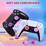 DLseego 4PCS Bouchons de poignées pour Xbox One X S PS5 PS4 PS3 PlayStation DualSense Commutateur Pro Contrôleur sans fil Deck vapeur, silicone doux anti-dérapant bouchon de bouton - rose