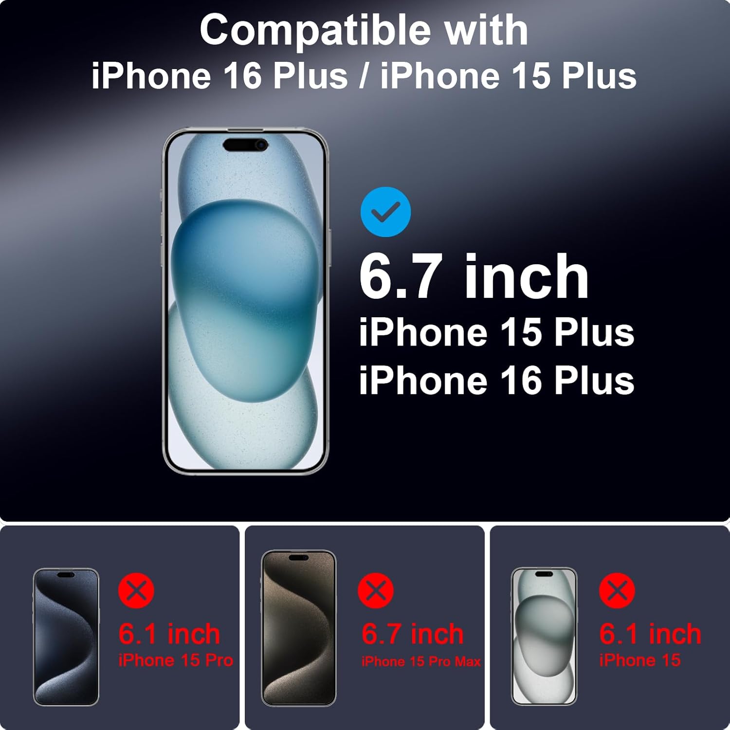 TECHO Privacy Screen Protector for iPhone 16 Plus/iPhone 15 Plus Tempered Glass Film, Full Coverage Edge to Edge, Anti Spy Private, 9H Hardness, 2 Pack, 6.7 Inch - Image 4