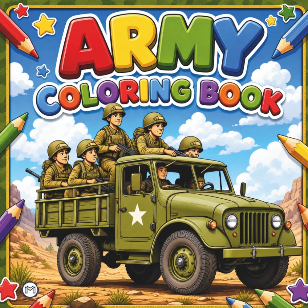 Military Army Soldier Coloring Book for Adults Kids Boys Girls Teens: Cool Military Warrior War Veteran Gift Present Army Land Forces Themed Coloring ... Pages for Soldiers Cadets Veterans Students