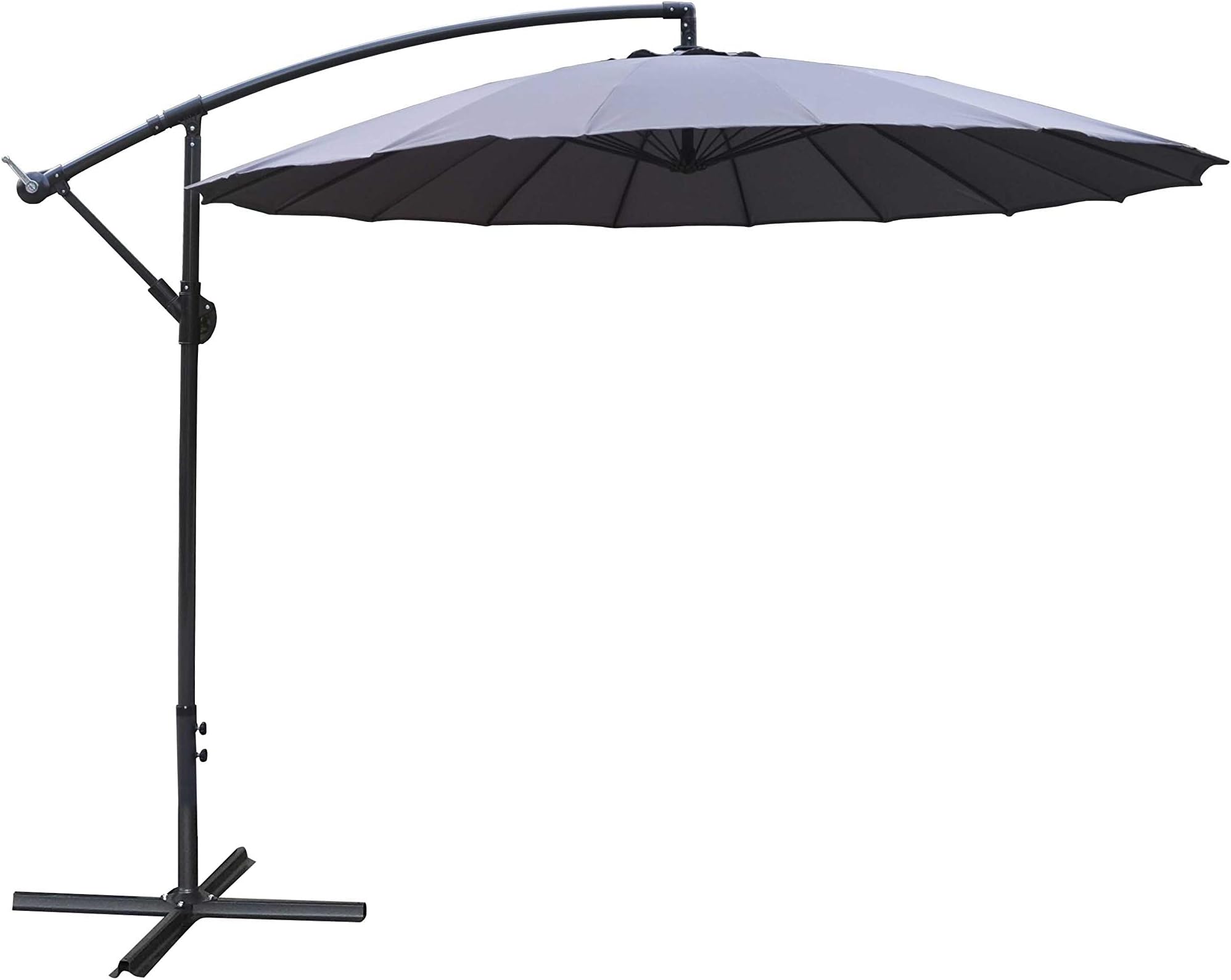 Airwave Nikko 3M Shanghai Cantilever Banana Overhanging Parasol Garden Umbrella with Crank (Grey)