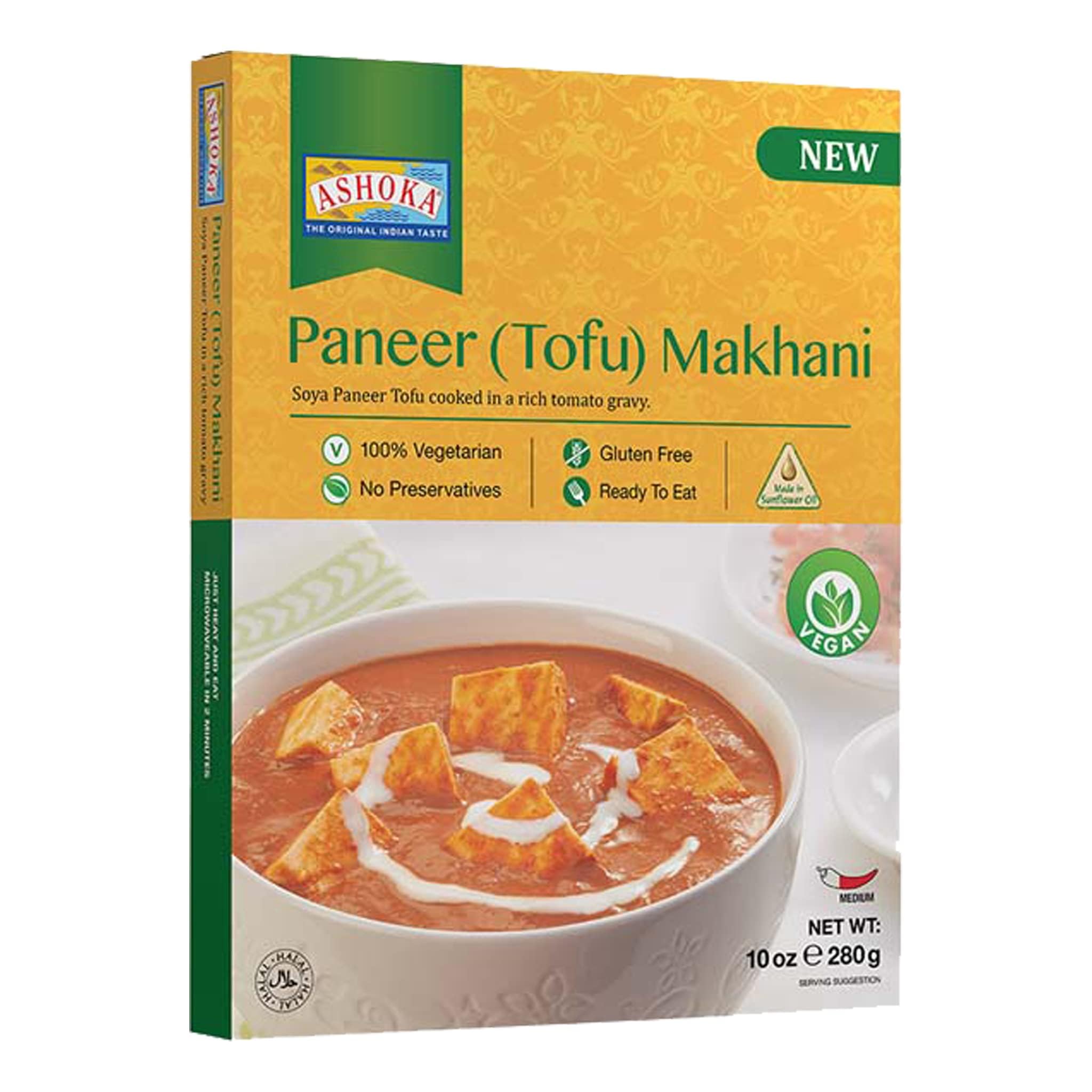 ASHOKA - Instant Makhani Paneer (Tofu), 280 GR (Paquete de 1)