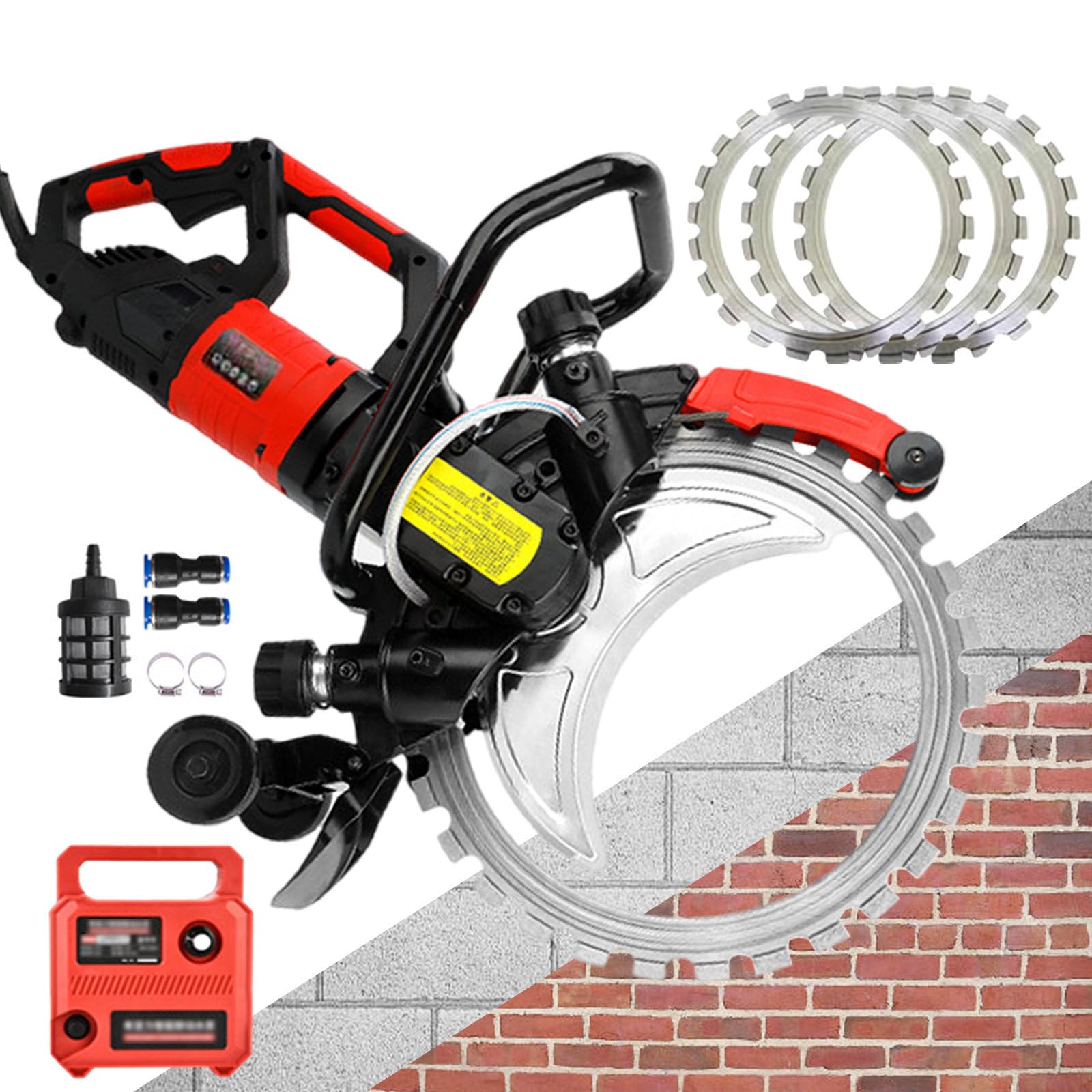 Macchina Elettrica per Taglio Muri in Cemento - Sega Circolare Professionale per Cemento, Taglio A Umido da 40 cm Motore in Rame Puro da 3000 Giri/Min, Angolo di Apertura di 90° 8980W