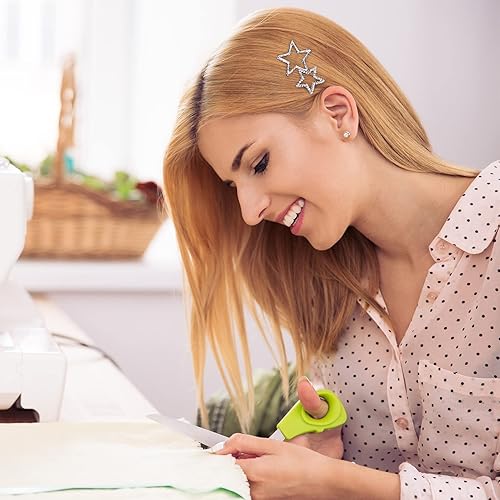 Miniatura 4 de OIIKI Pinzas para el cabello de estrella, 8 piezas, pasadores de pelo de estrella, elegantes pinzas de metal con diamantes de imitación, horquillas