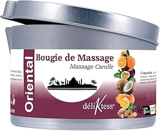 déliktess® - Bougie de massage Végétale 190 ml - 18 parfums au choix - Fabriquée en France (orientale)