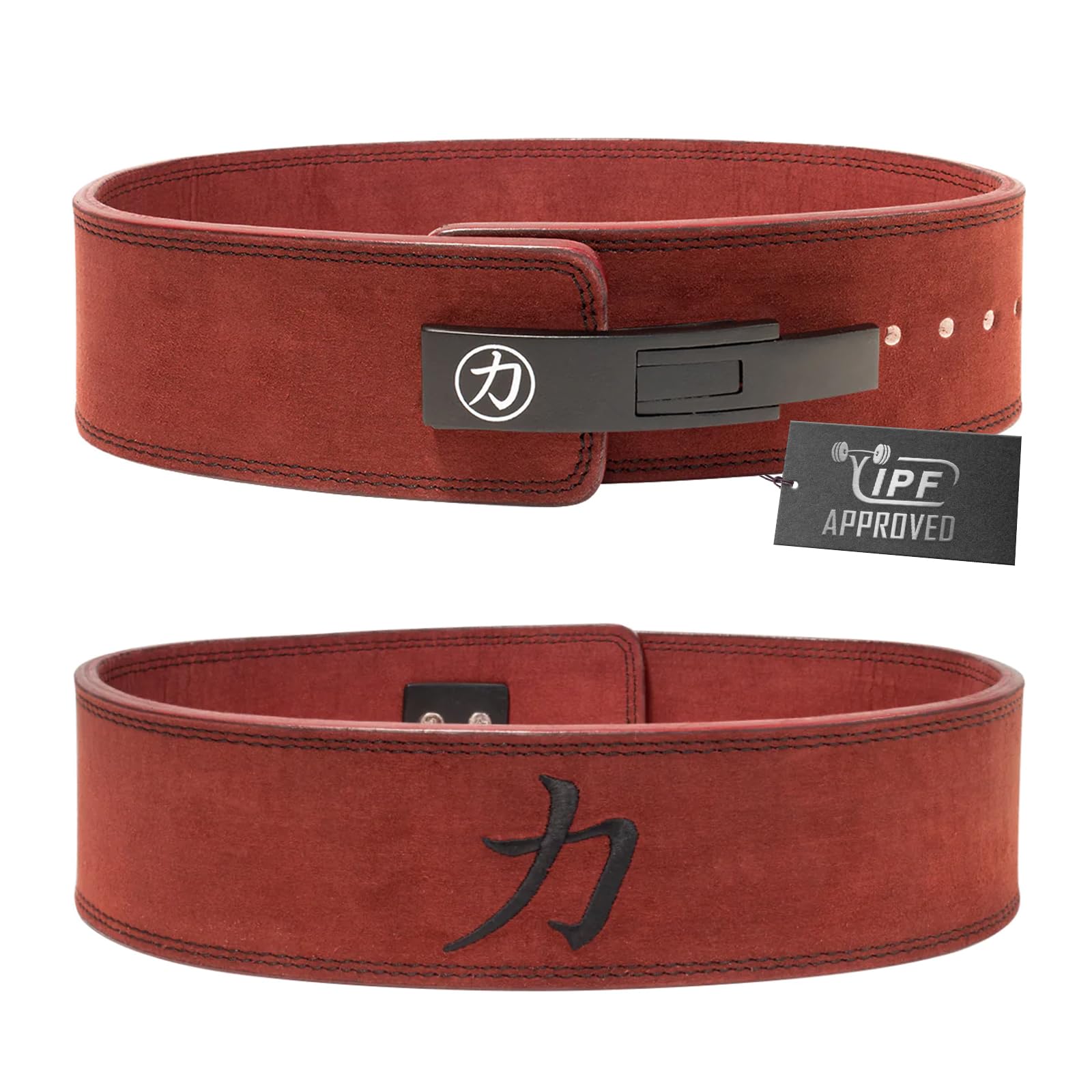Strength Shop Ceinture de force musculation 10 mm avec boucle à levier, Certifié IPF, ceinture musculation homme et femme, robuste et durable, stabilise le tronc et la colonne pendant l'entraînement