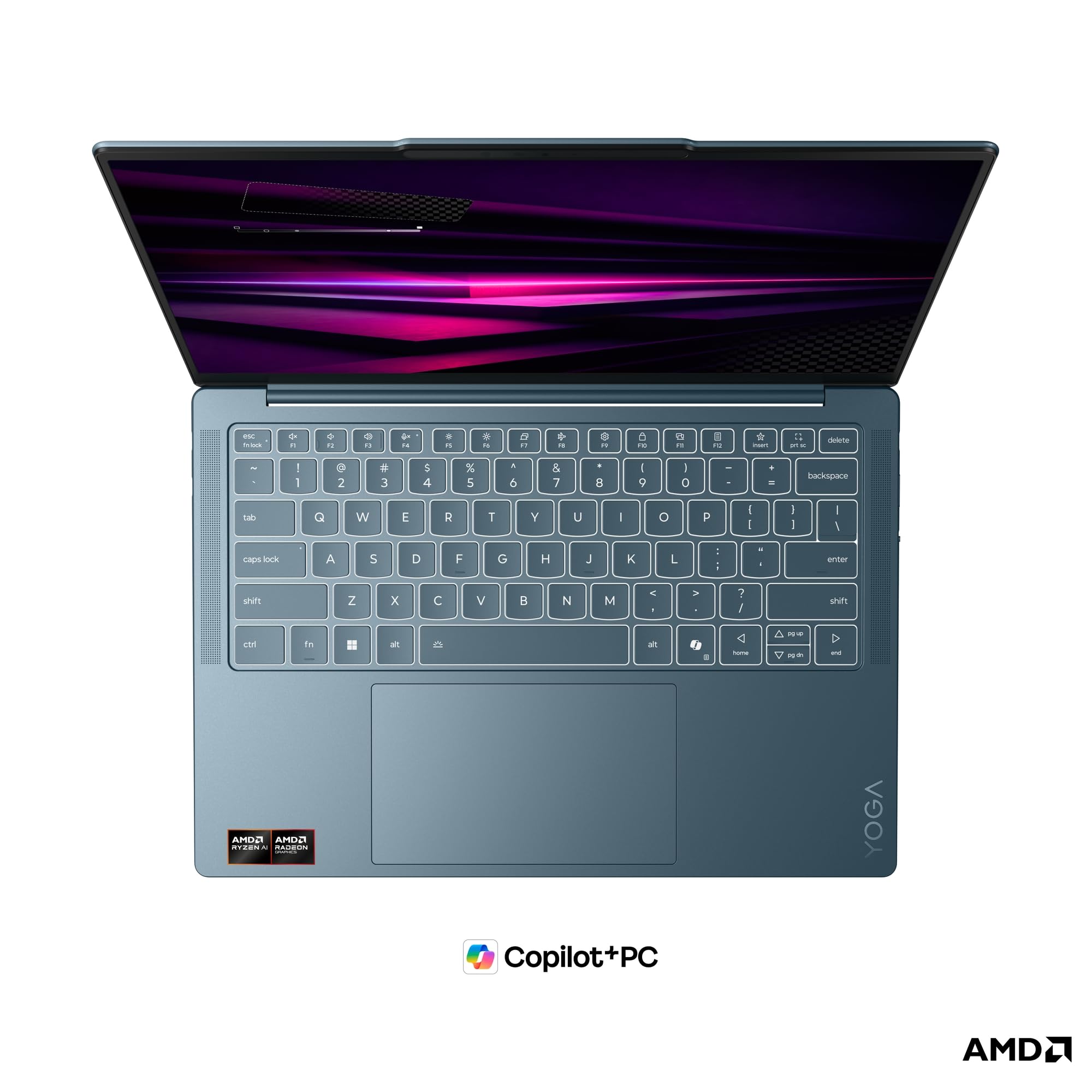 Lenovo Yoga Slim 7 Laptop | 14" 2.8K WUXGA OLED Display | AMD Ryzen AI 7 445 | 16GB RAM | 1TB SSD | AMD Radeon Grafik | Windows 11 | QWERTZ | Tidal Teal | 3 Monate Premium Care