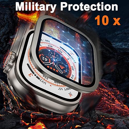 Miniatura 2 de COJOC Protector de pantalla para Apple Watch Ultra 2  Ultra de 1.732 pulgadas, vidrio templado HD + marco de aleación de titanio, Keep Original