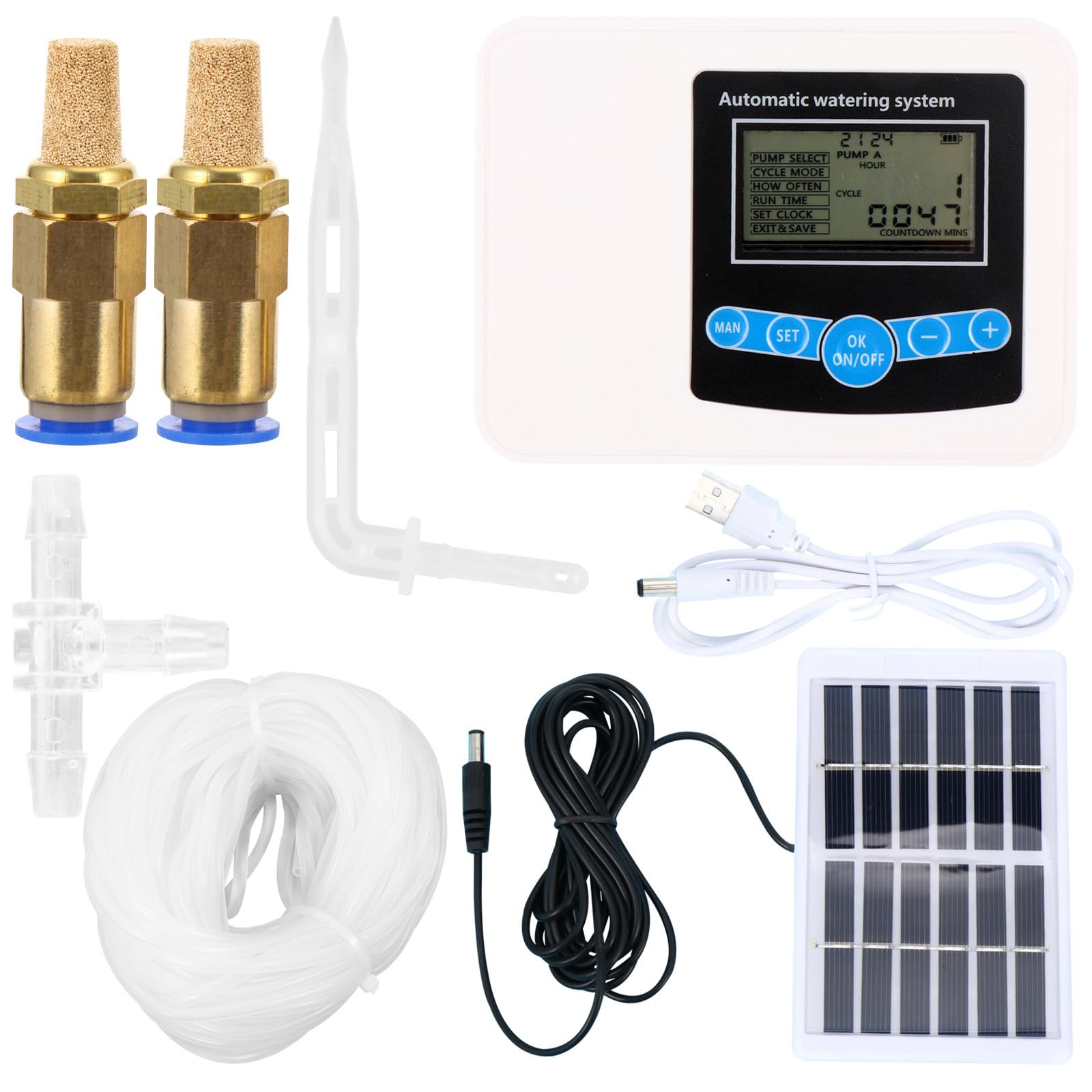 Timer di Irrigazione Digitale Doppia Pompa per Giardino e Casa, Installazione Semplice, Batteria 1200 Mah, Controller Automatico per Irrigazione Efficiente