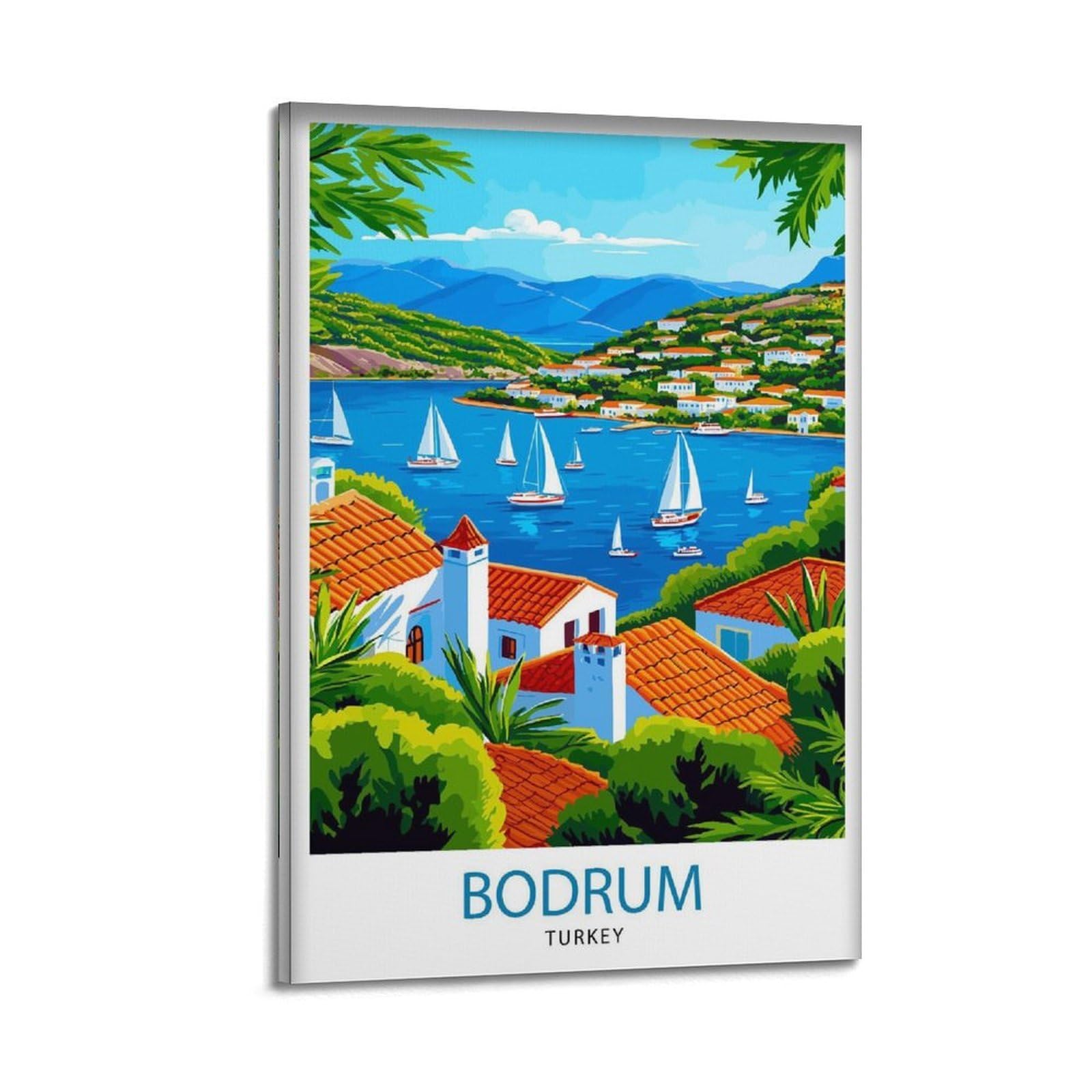 xiaoxiaoshen Bodrum Turkey Travel Lover Ar Canvas Poster Wall Art Prints Room Aesthetic Murals Bedroom And Living Decorations 24x36inch(60x90cm)