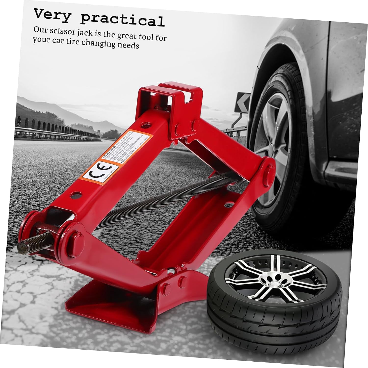 Scissor Lift Car Jack Height Heavy Duty Motor Cycle Tool for Tire Replacement Portable and Lightweight Design for Easy Storage and Use