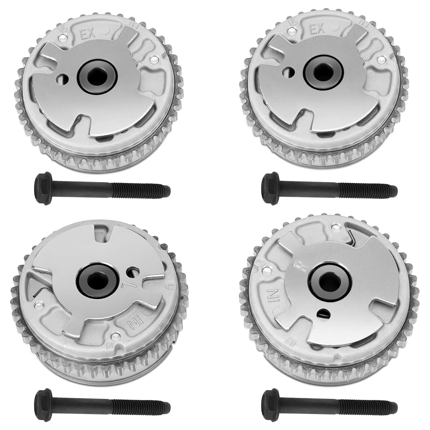 Variable Valve Timing Sprocket Intake & Exhaust Camshaft Adjuster VVT Cam Gear with Bolts Compatible with Cadillac ATS CTS STS Chevy Impala GMC Acadia 3.0L 3.6L Replace# 12626160 12626161 12614464