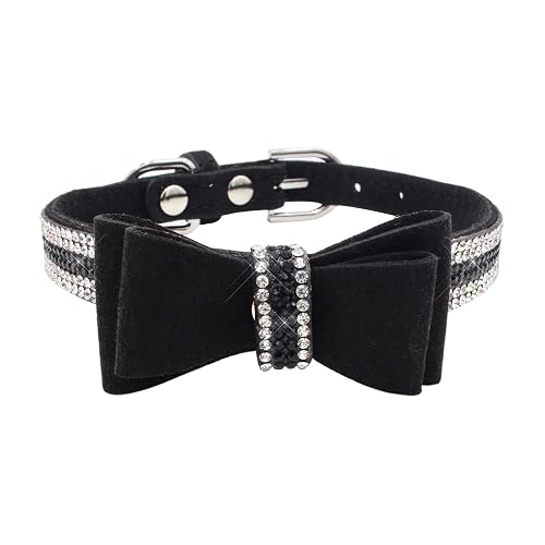 Newtensina Suave pajarita Collar de perro lindo pajarita Collar con Diamantes para Perros Los gatos