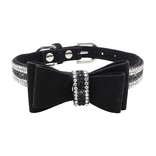 Newtensina Suave pajarita Collar de perro lindo pajarita Collar con Diamantes para Perros Los gatos