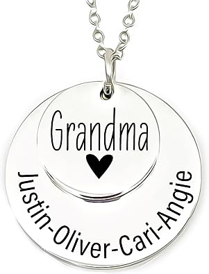 Cora Ruth Disc Necklace Personalized Grandma Gift Idea Jewelry Grandma Necklace Mothers Day Gift For Nana Oma Gift Yaya Granny Gift Idea for Grams Necklace