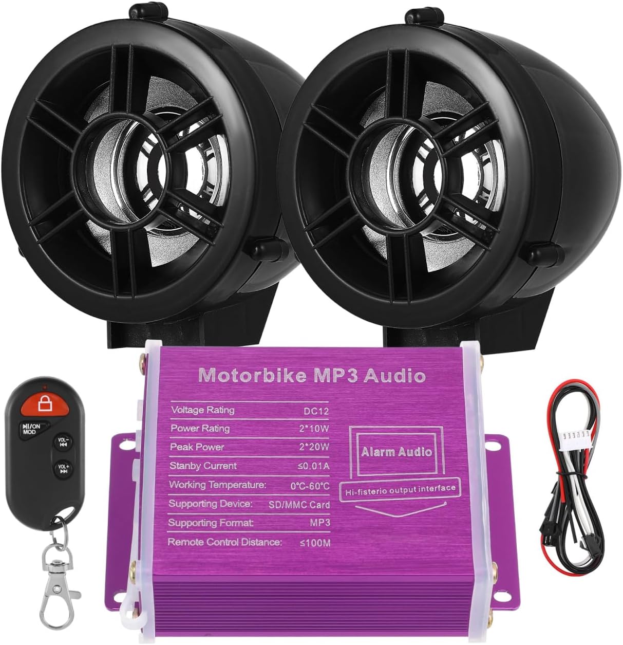 OUNONA 1set Wireless Motorcycle System Compact Stereo Audio for Motorcycles Easy Installation Strong Compatibility Multi-Functional Control for Music and Calls - Image 4