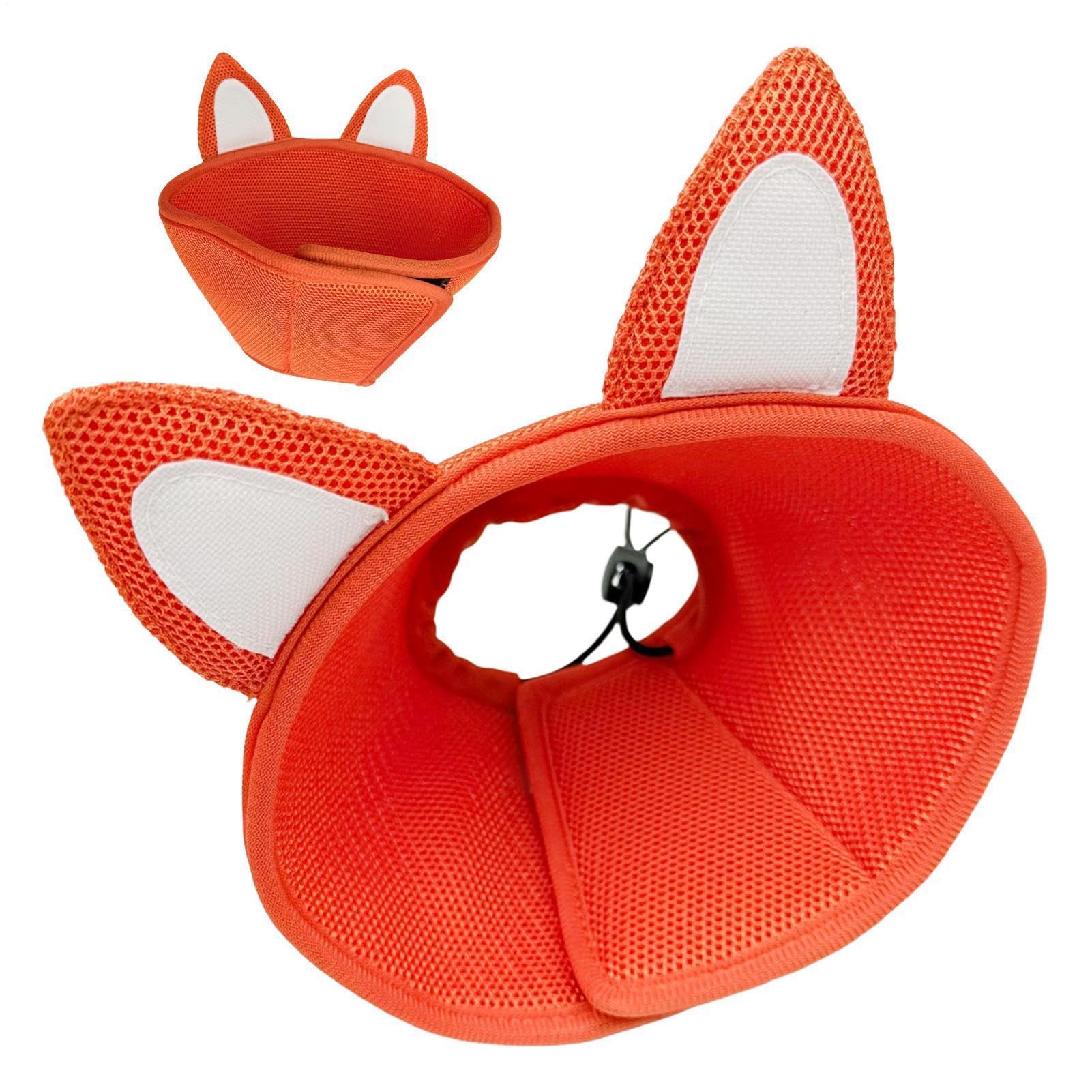 Collar con embudo para gatos con cuello ajustable y protector suave