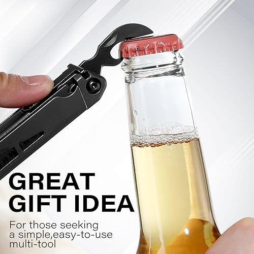 Miniatura 8 de RBLACK Longeron21 Multiherramienta, alicates multiherramienta 21 en 1 con bloqueo de seguridad y tijeras de acción de resorte, juego de múltiples