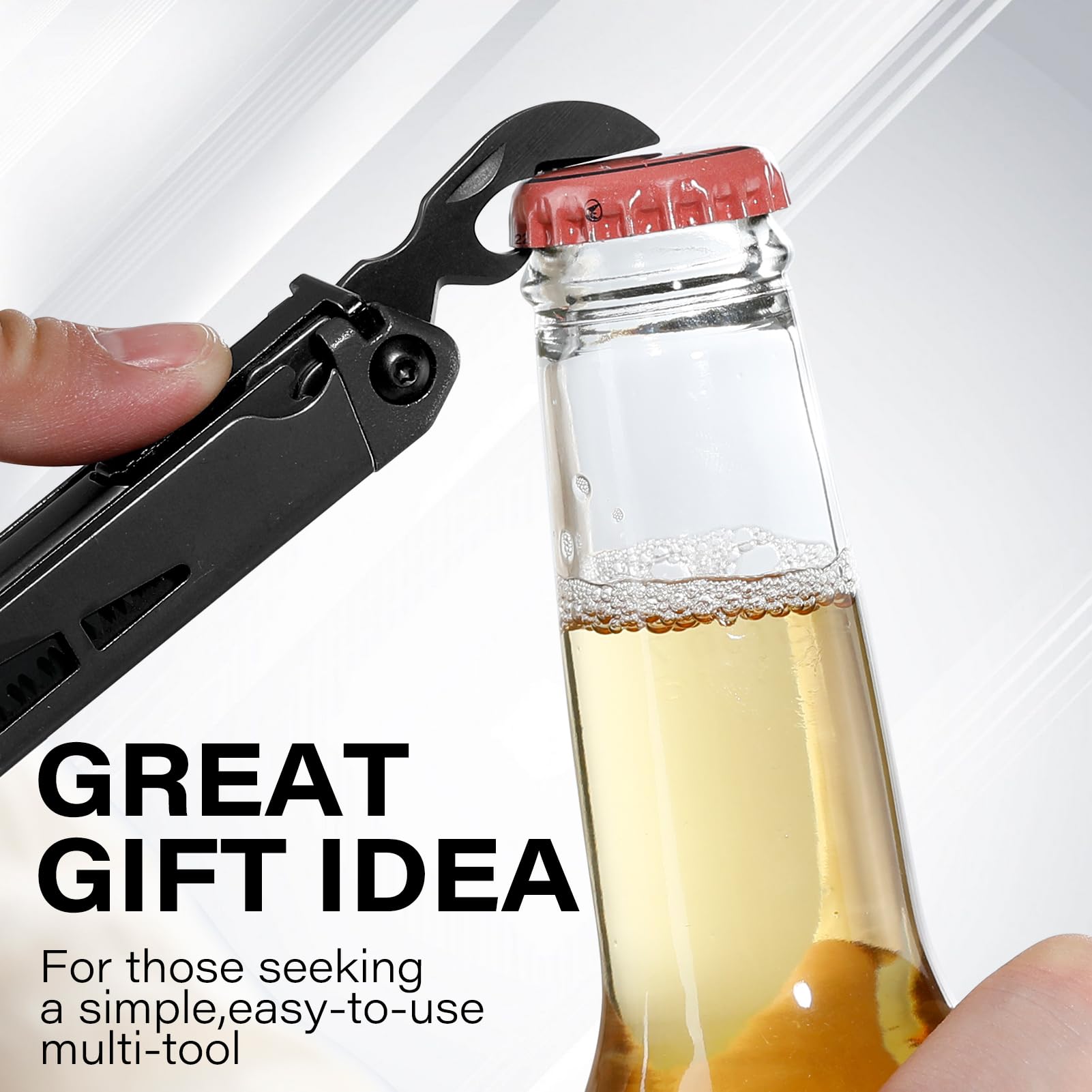 21-in-1 Hochleistungs-Multitool-Zange mit Sicherheitsverriegelung, Federschere, Nylonscheide, Premium-EDC-Kit aus Edelstahl, für Arbeit, Zuhause, Auto, Heimwerker und Outdoor-Aufgaben, Schwarz